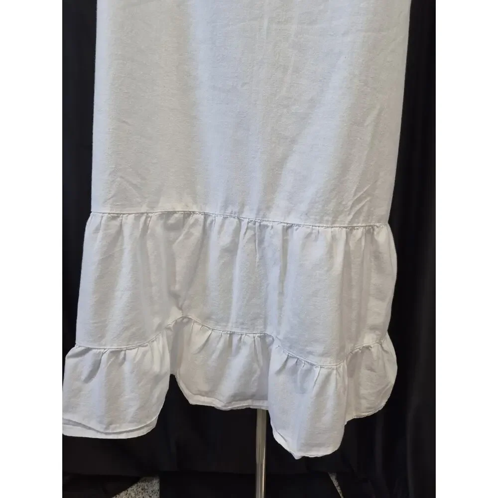 The 1 For U Ruby White Cotton Sleeveless Nightgown Medium